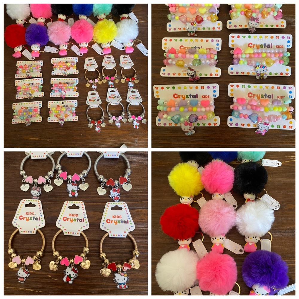 BUNDLE of 3 ¤ Hello Kitty Kids Bracelets, Keychains, Charms ~ NEW